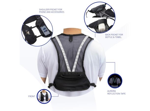 Løpevest med Refleks  Sort/Grå NS Komfortabel løbevest 