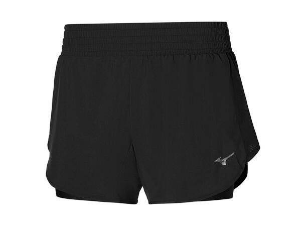 2in1 4.5 Short W Sort L Løpeshorts med innertights 