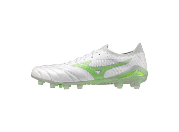 Morelia Neo IV ß Elite Vit/Grön 9,5 Ultralätt fotbollssko för gräs 