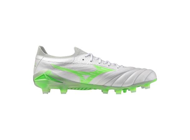 Morelia Neo IV ß Elite Vit/Grön 9,5 Ultralätt fotbollssko för gräs 